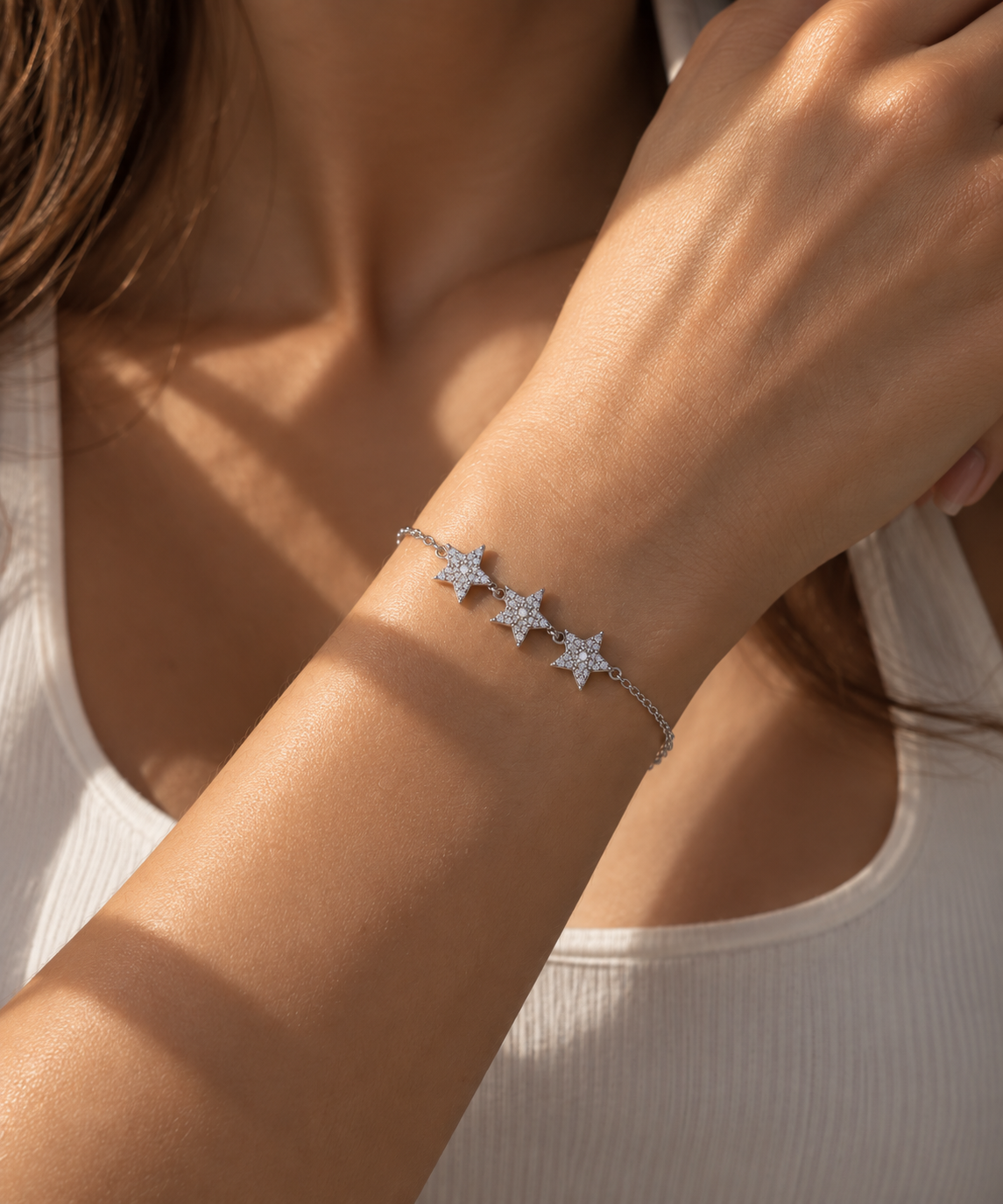 Triple Star Bracelet, Silver 925