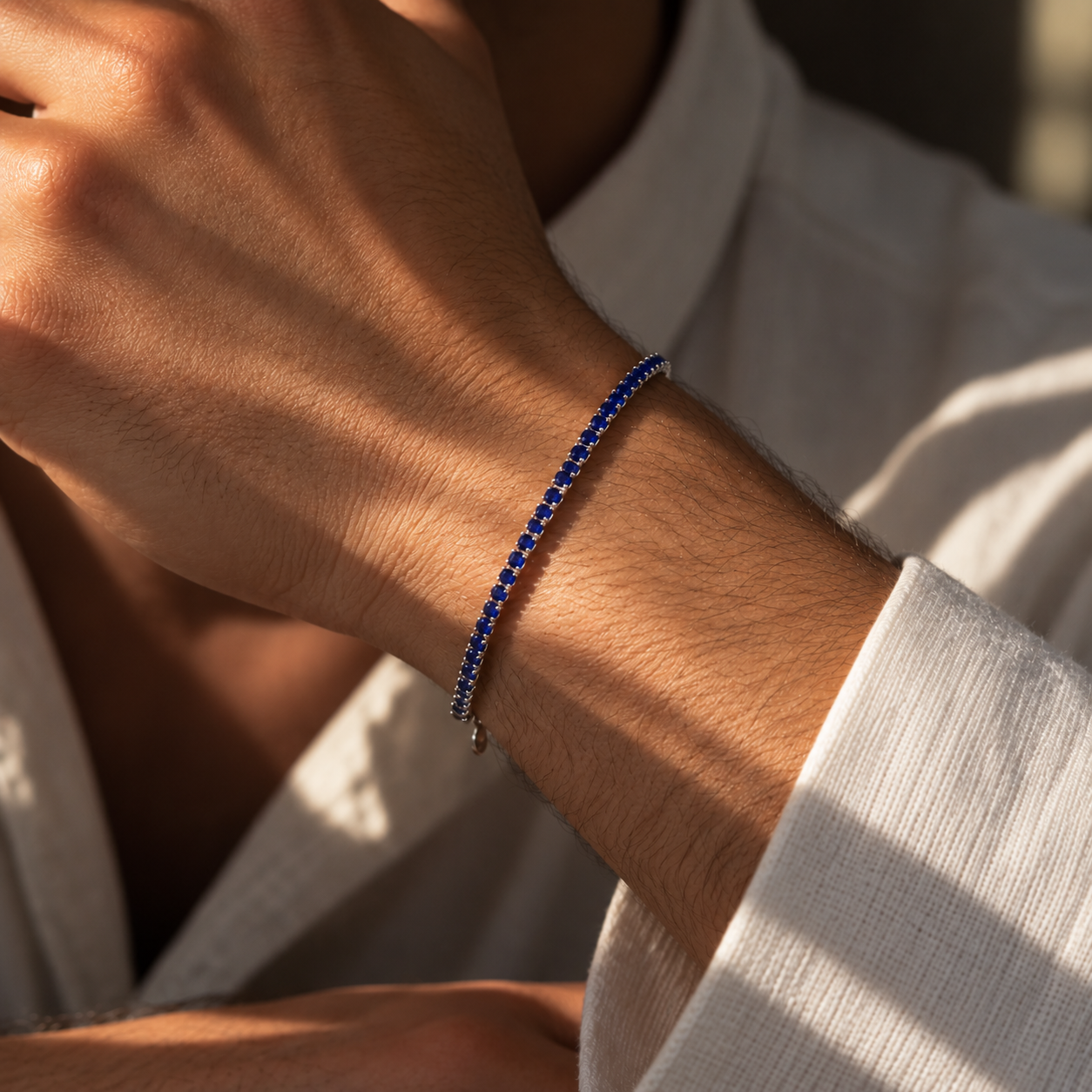 Dark Blue Tennis Bracelet, 2mm