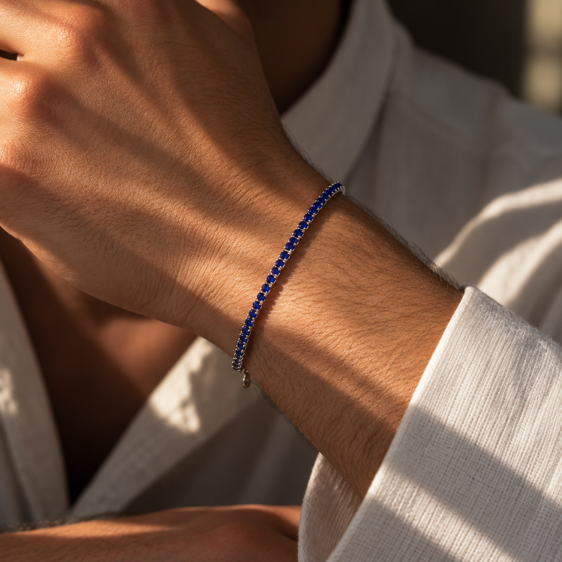 Dark Blue Tennis Bracelet, 2mm