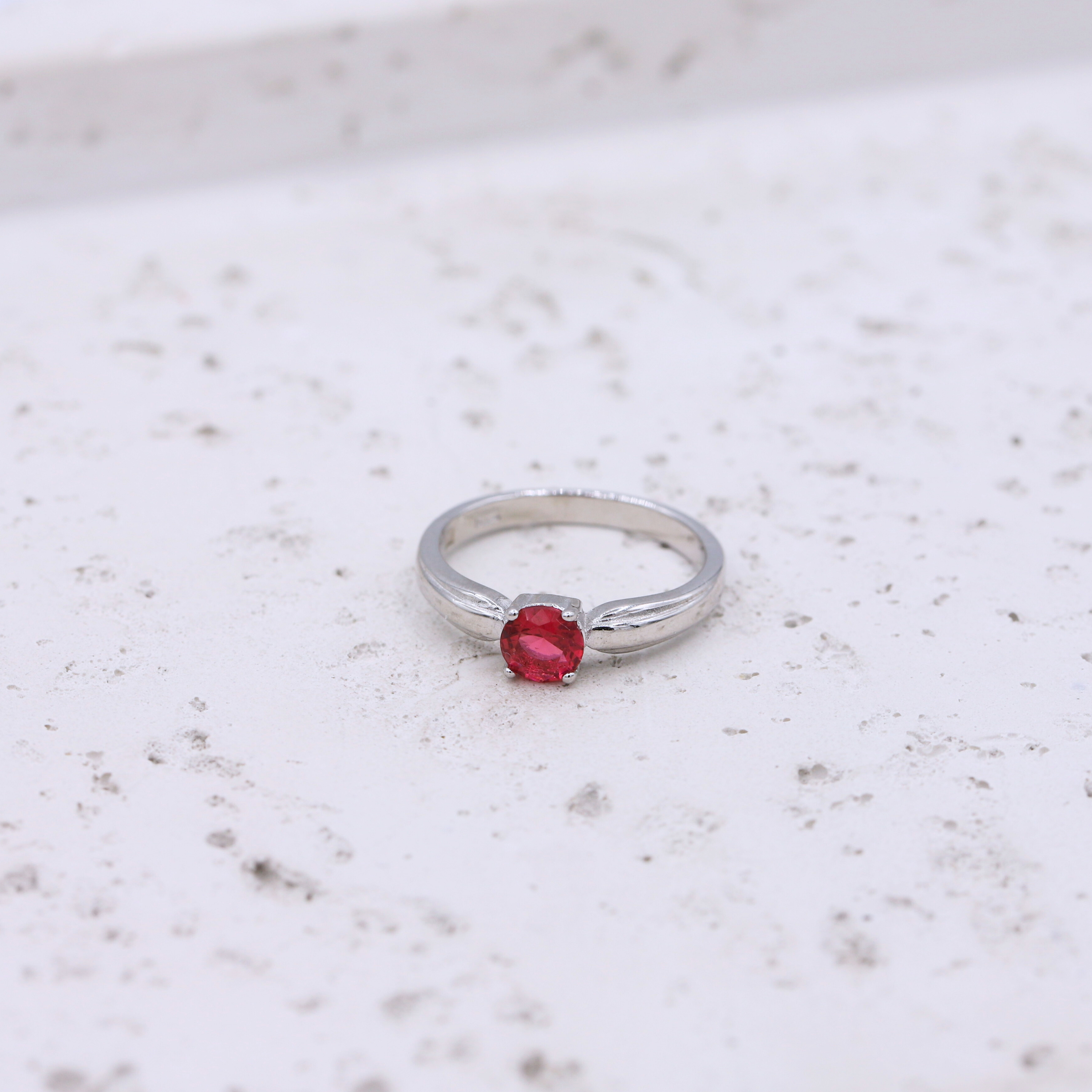 Silver Ruby Duo Ring - Sterling Silver 925