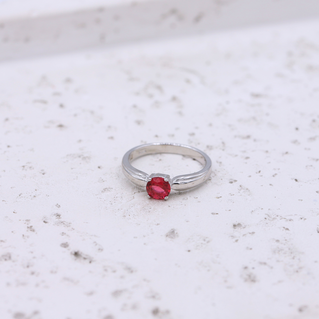Silver Ruby Duo Ring - Sterling Silver 925