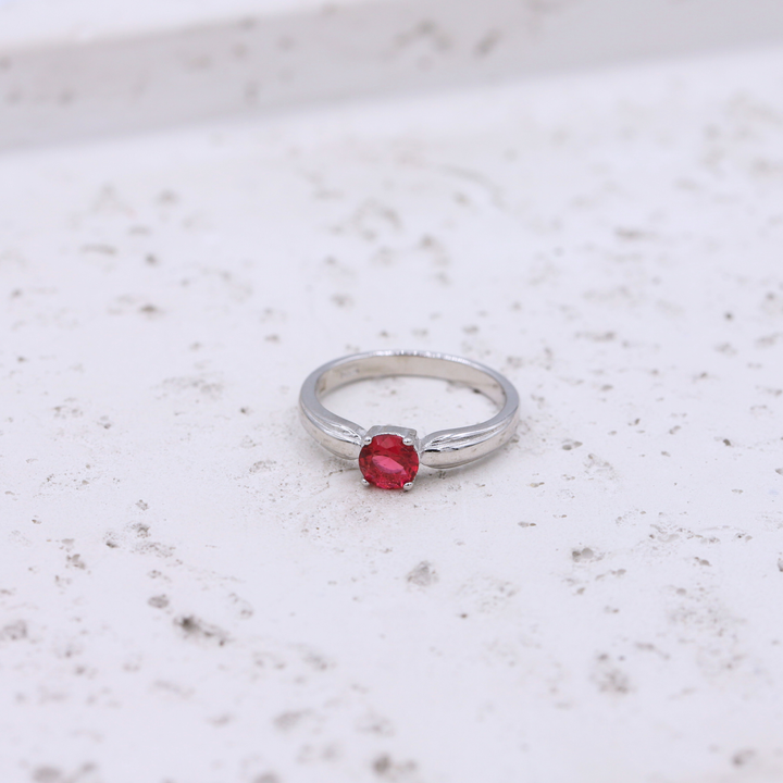 Silver Ruby Duo Ring - Sterling Silver 925