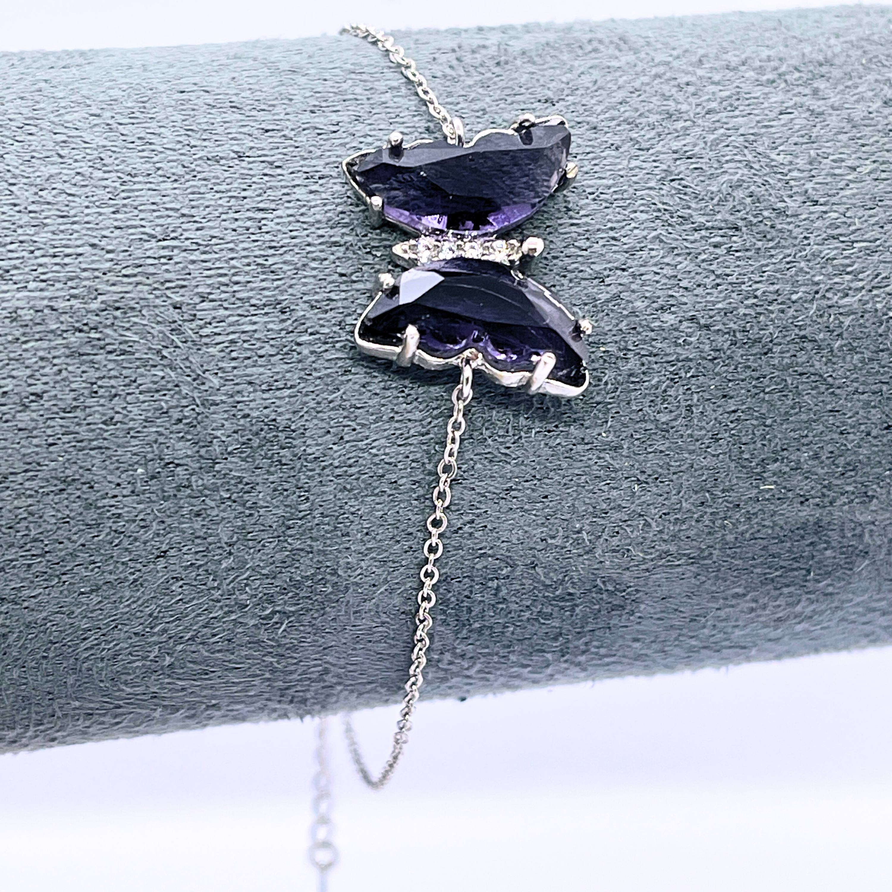 Purple Butterfly Sterling Silver 925 Bracelet