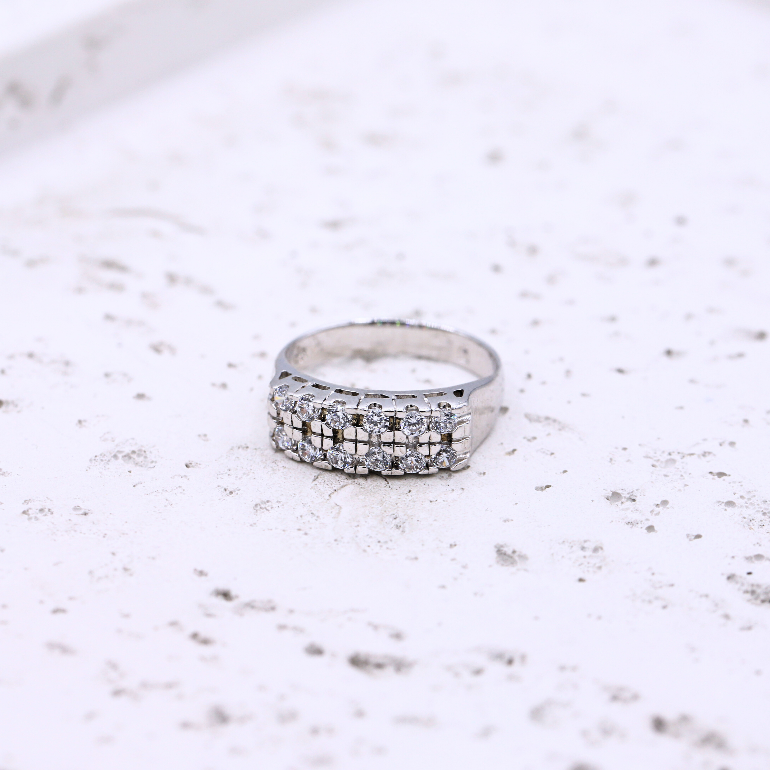 Triple Row Pavé CZ Band