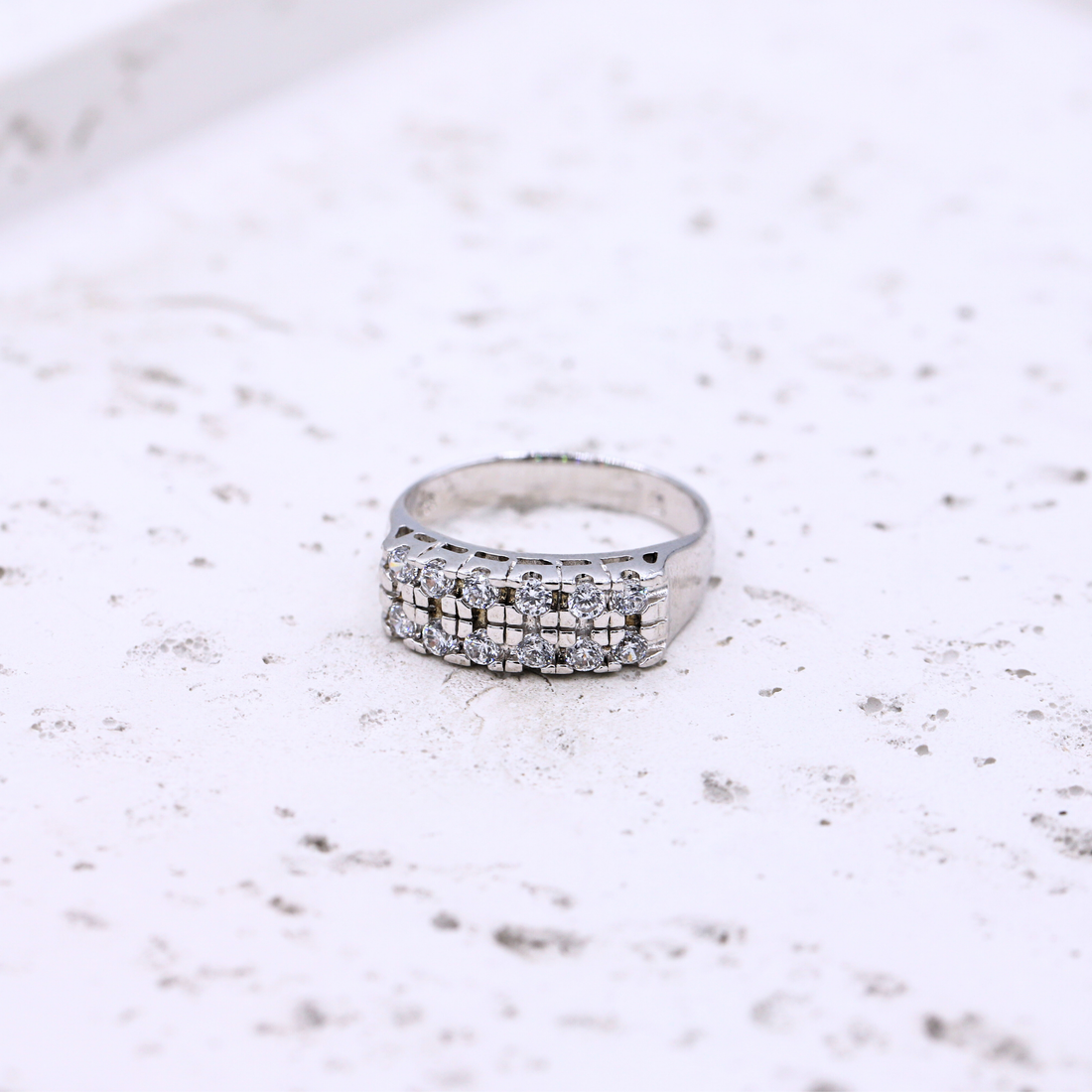 Triple Row Pavé CZ Band