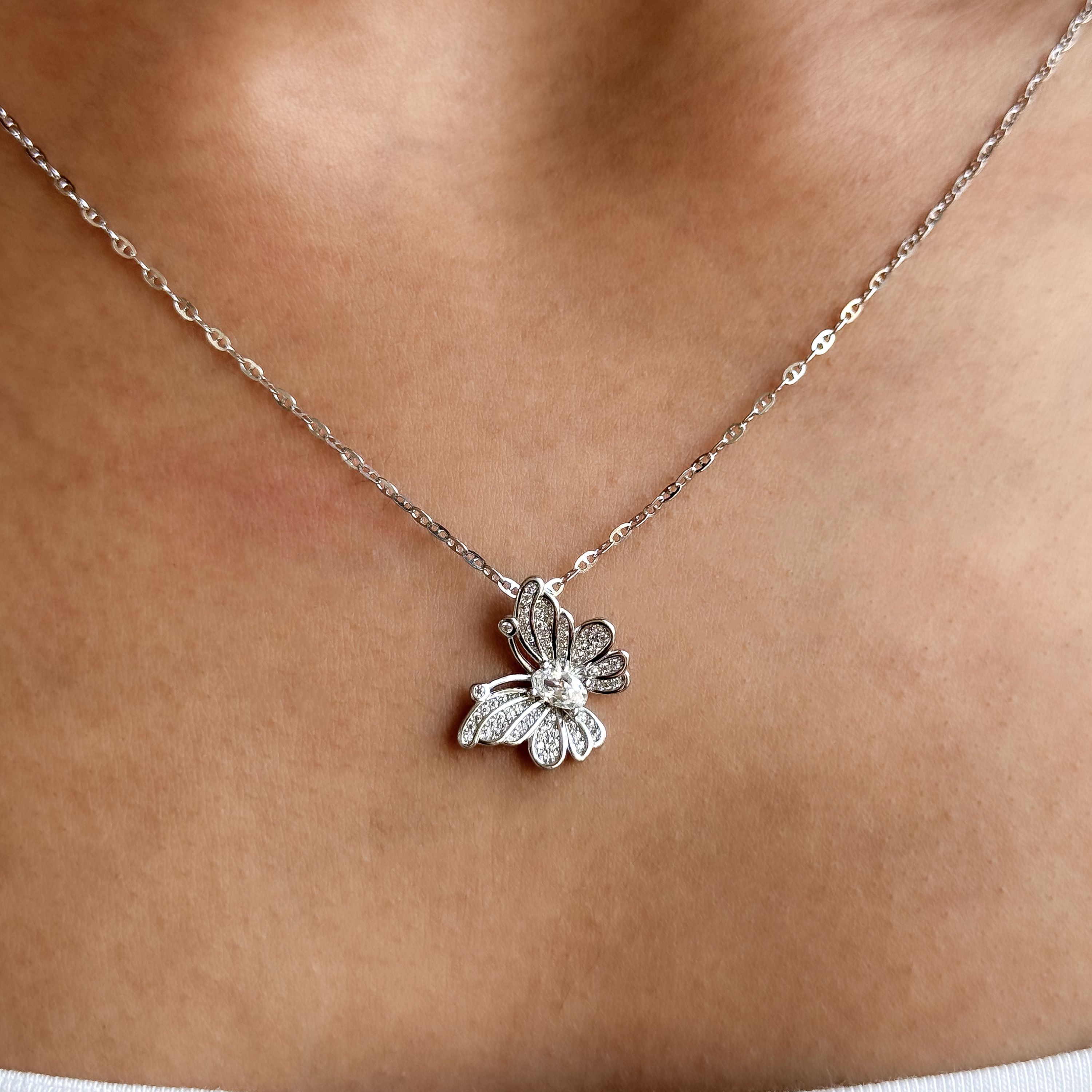 Butterfly Sparkle Necklace – 925 Sterling Silver