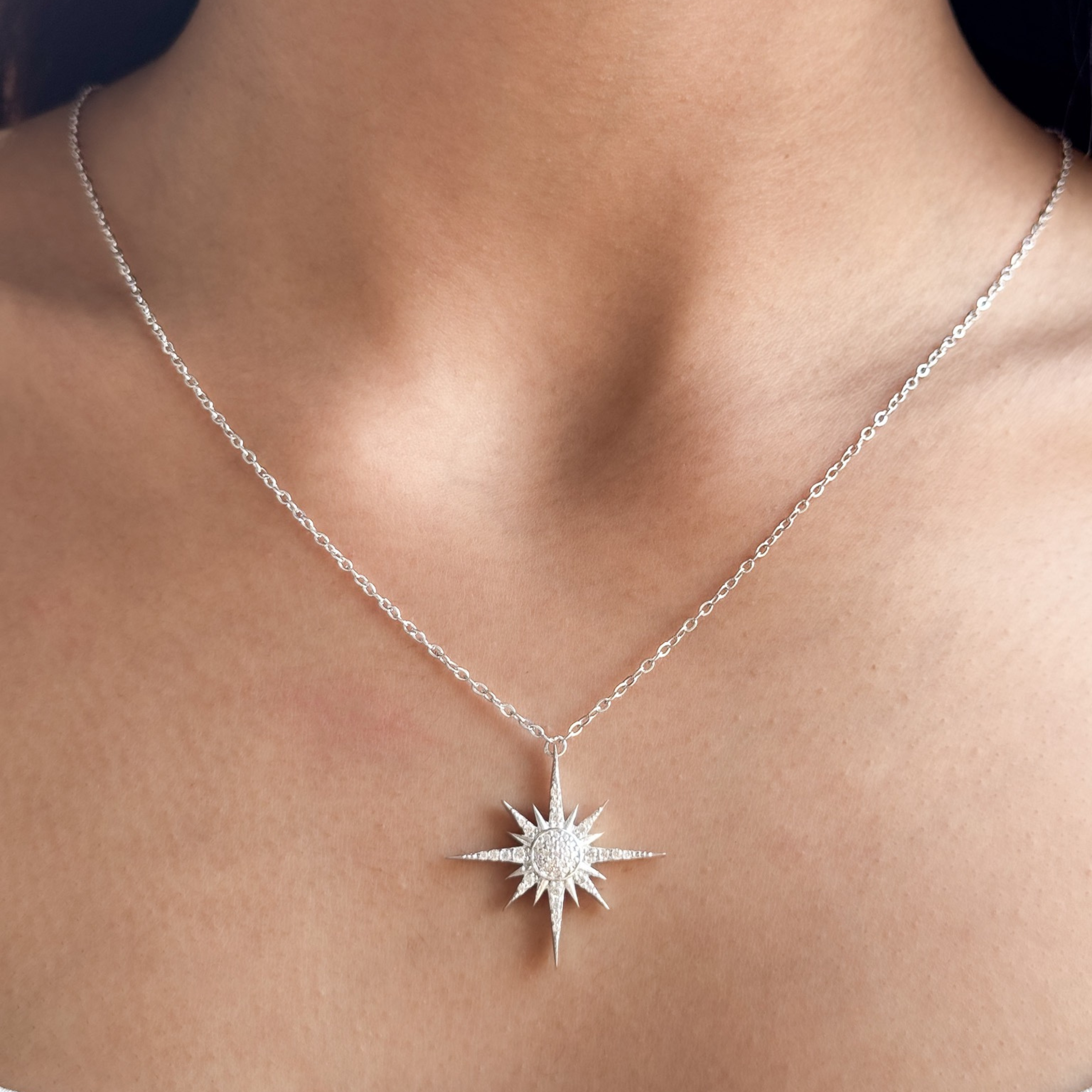 North Star Gold Necklace – 925 Sterling Silver