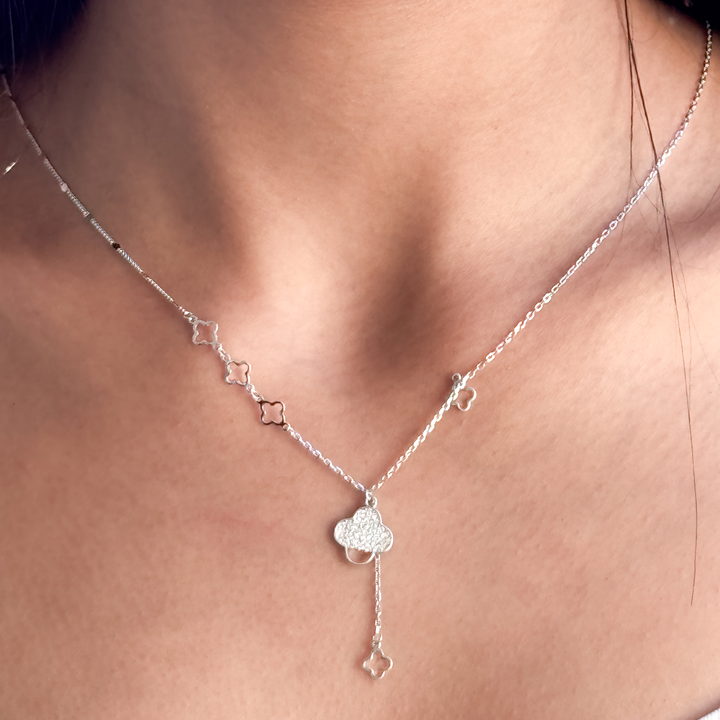 Clover Drop Necklace – 925 Sterling Silver