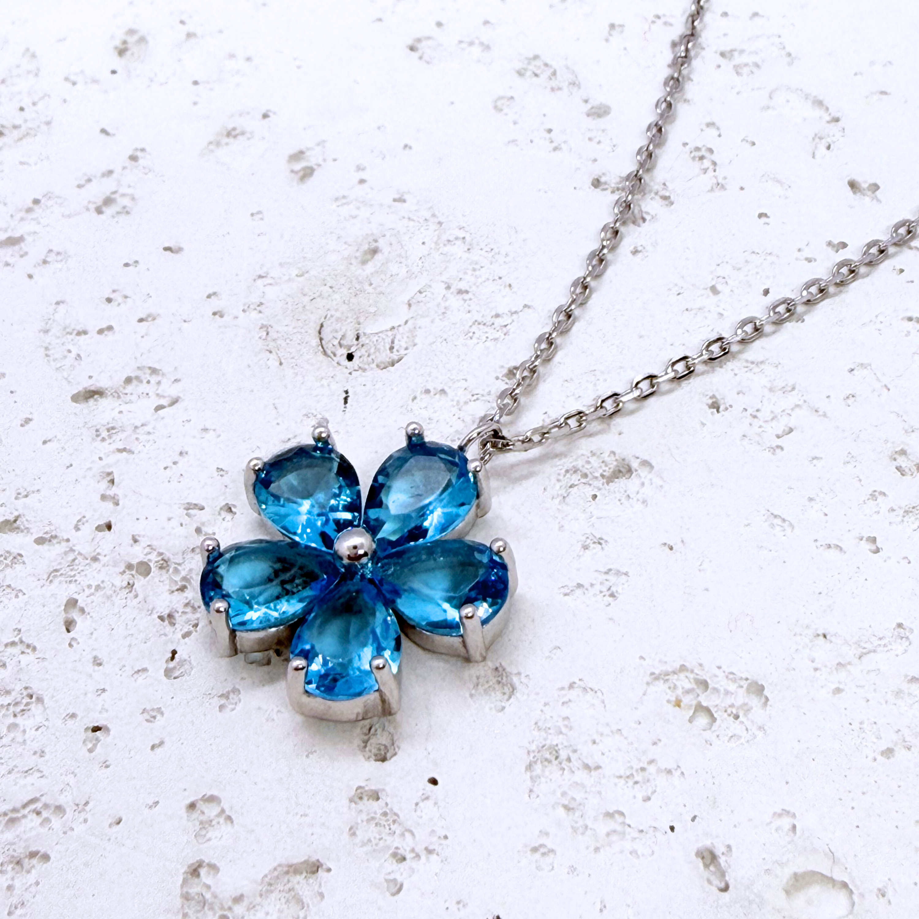 Blue Blossom Pendant Necklace