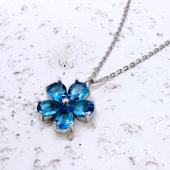 Blue Blossom Pendant Necklace