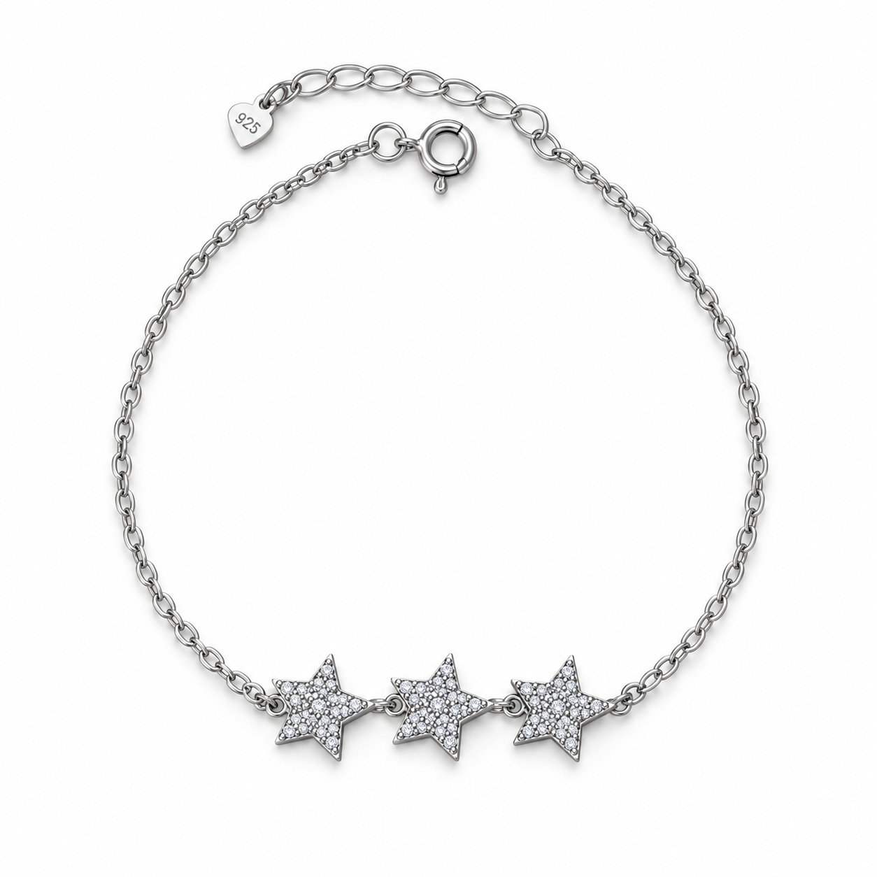 Triple Star Bracelet, Silver 925