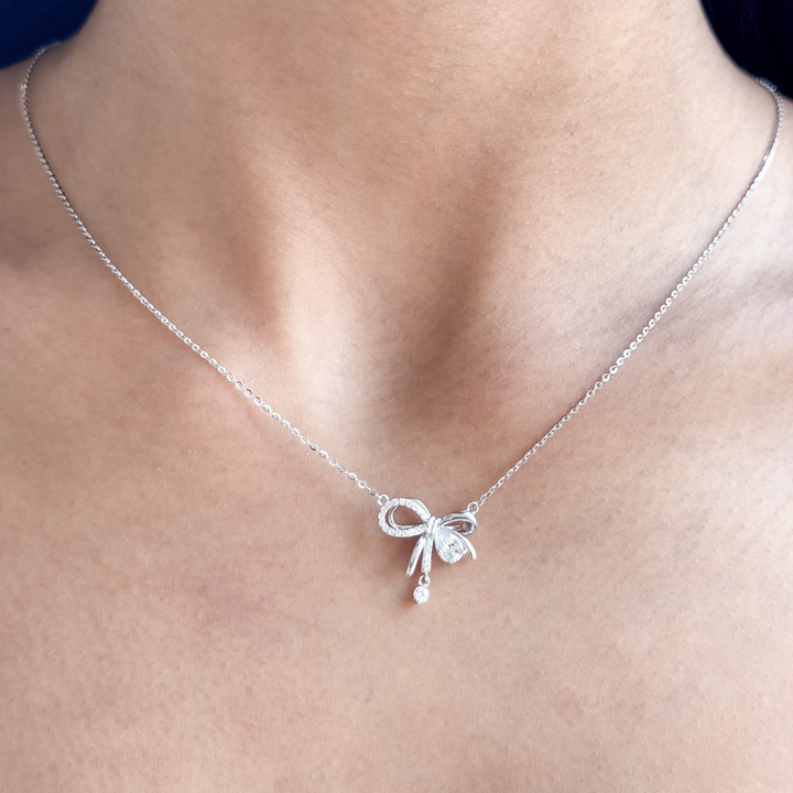 Bow Elegance Necklace – 925 Sterling Silver
