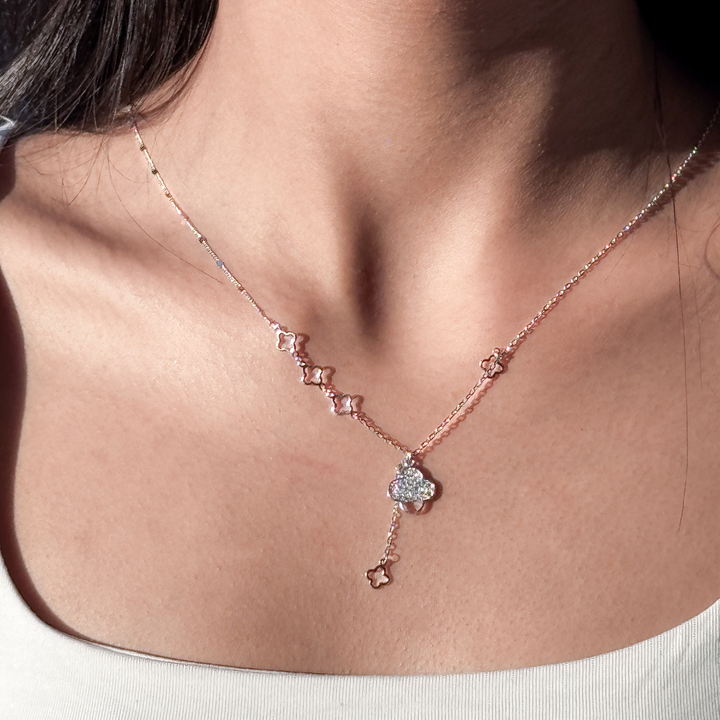 Clover Drop Necklace – 925 Sterling Silver