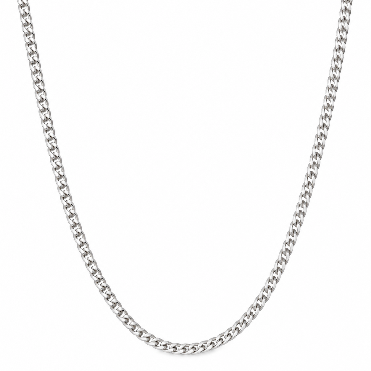 Men’s 925 Sterling Silver Curb Chain Necklace – 3mm
