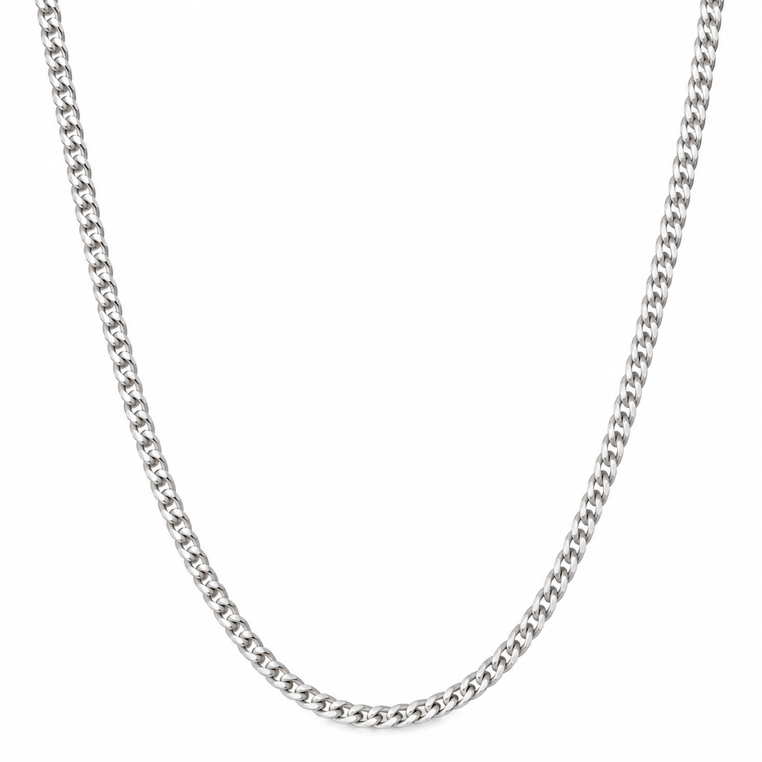 Men’s 925 Sterling Silver Curb Chain Necklace – 3mm