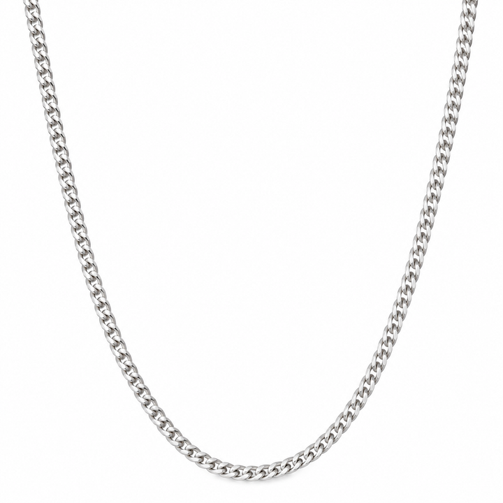 Men’s 925 Sterling Silver Curb Chain Necklace – 3mm