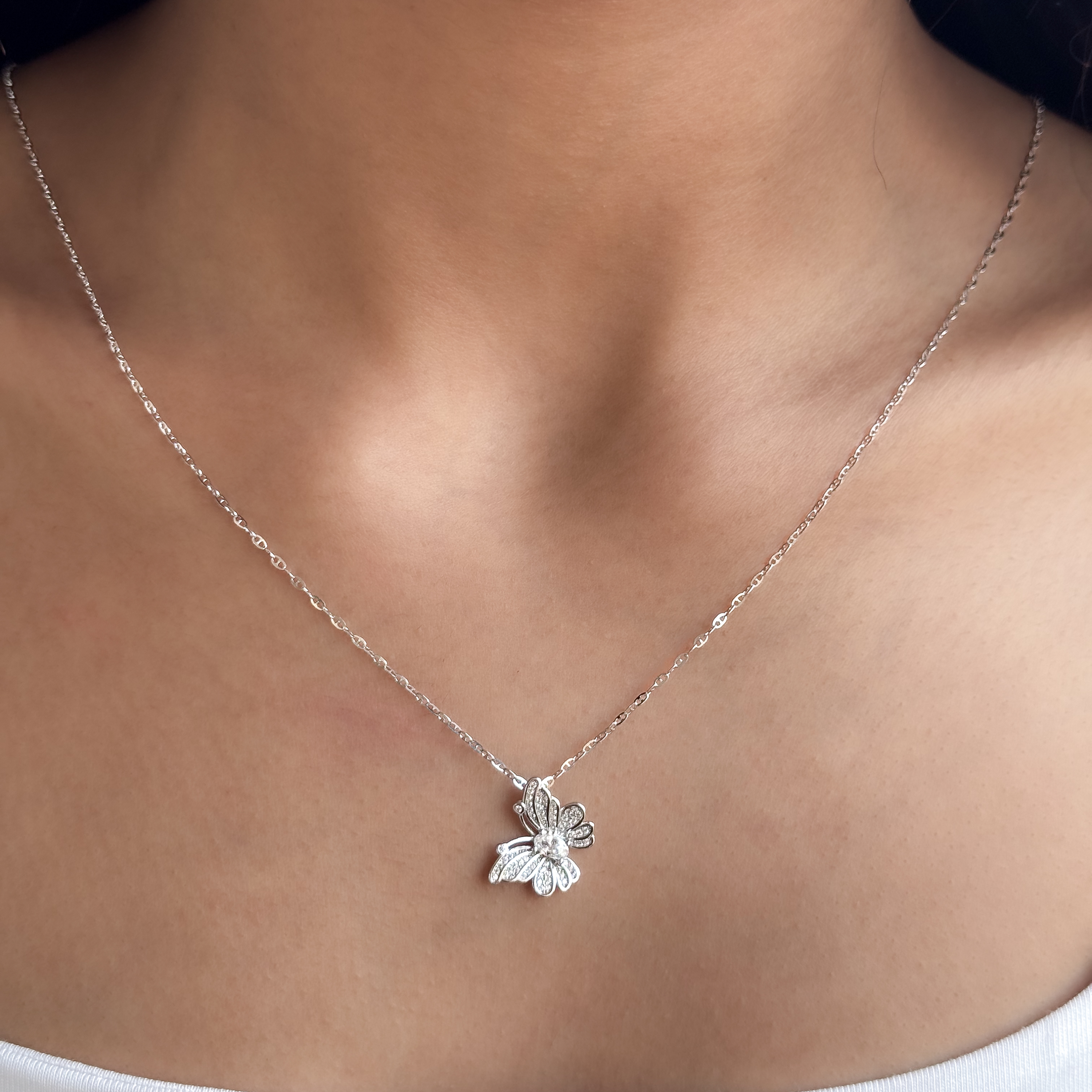 Butterfly Sparkle Necklace – 925 Sterling Silver