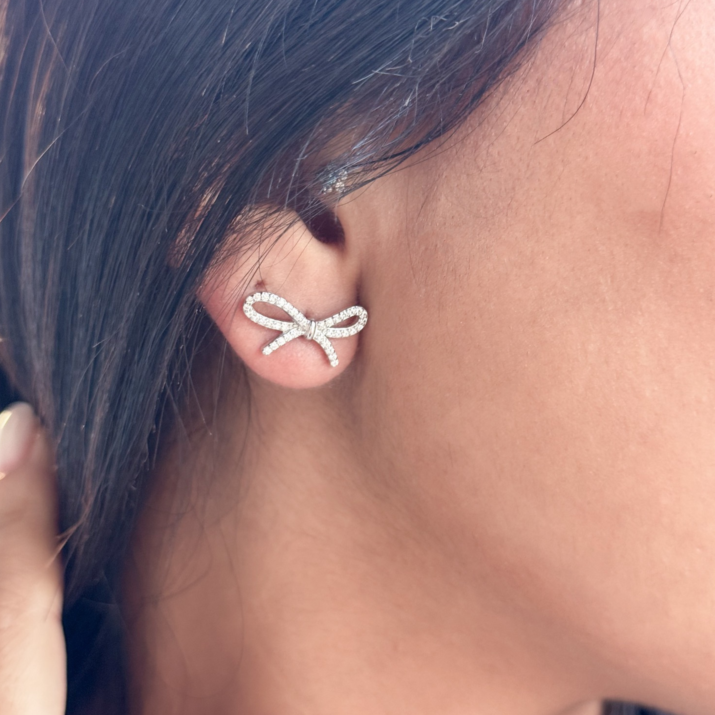 Bow Stud Earrings – 925 Sterling Silver