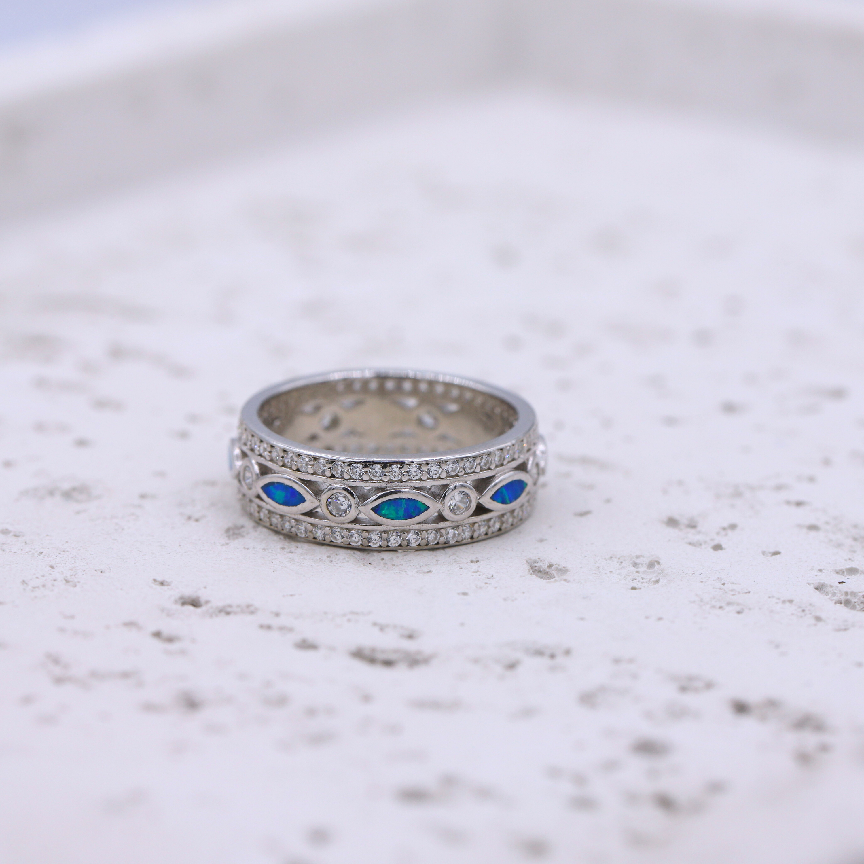 Silver Full Eternity Zircon Ring