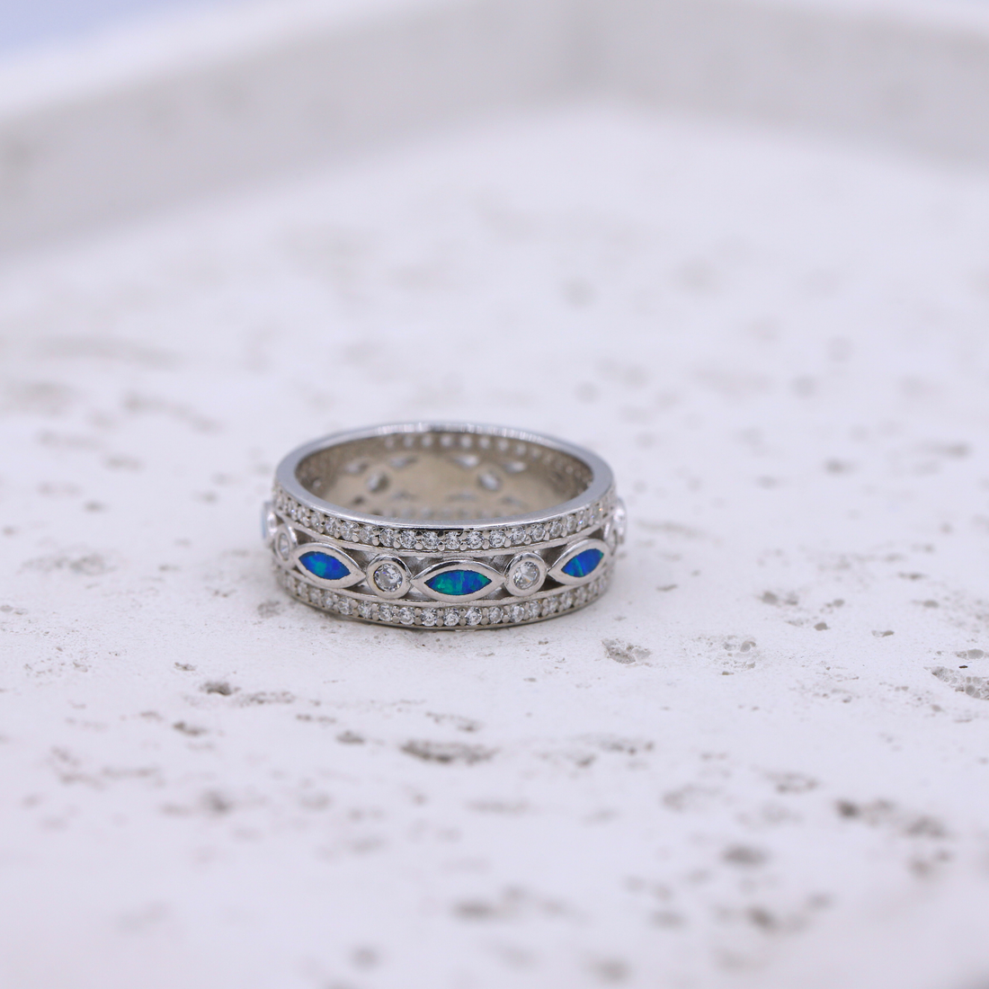 Silver Full Eternity Zircon Ring