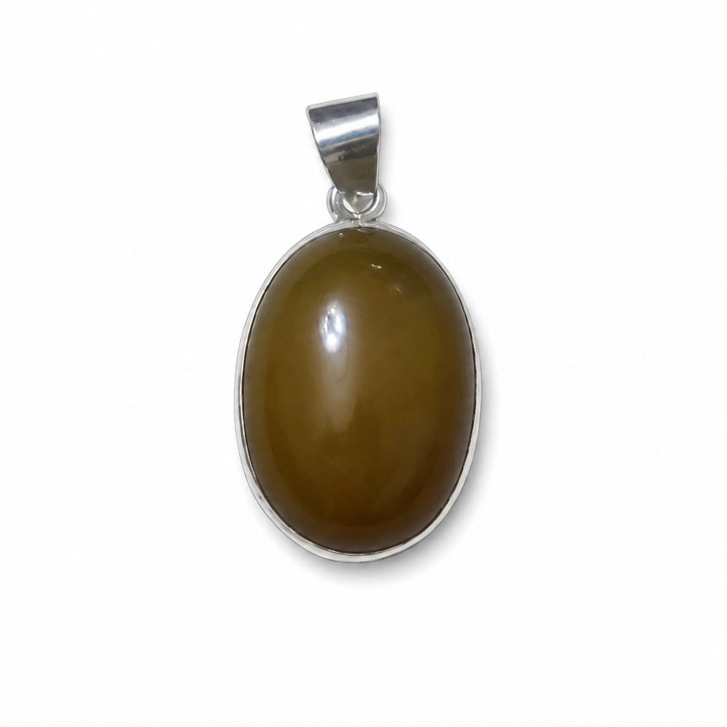 Oval Natural Stone Pendant Necklace