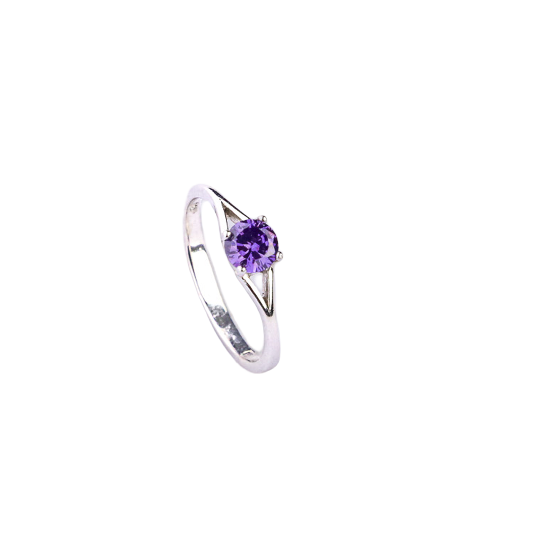 Purple Crown Silver Ring