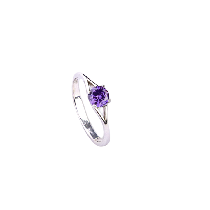 Purple Crown Silver Ring
