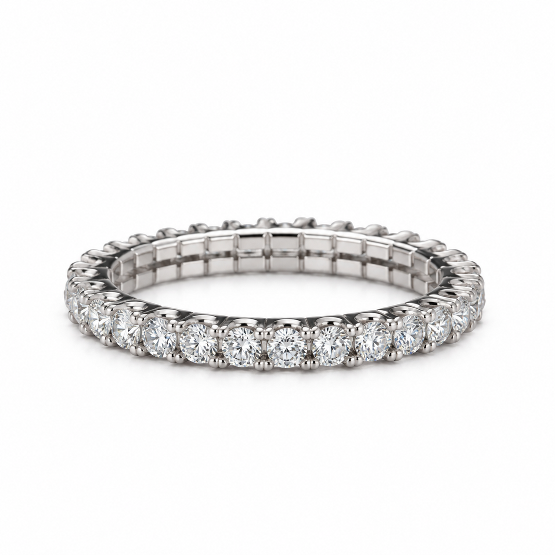 Round Cut Tennis Ring – 925 Sterling Silver