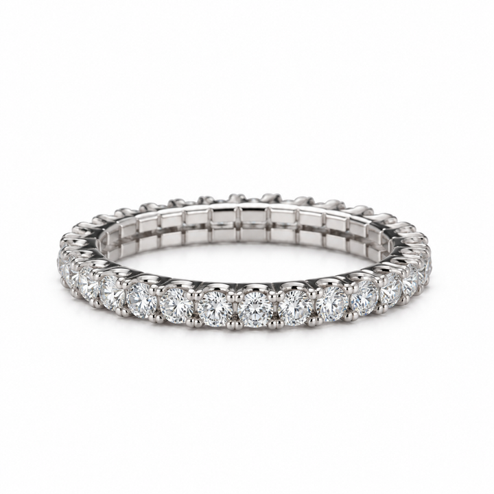 Round Cut Tennis Ring