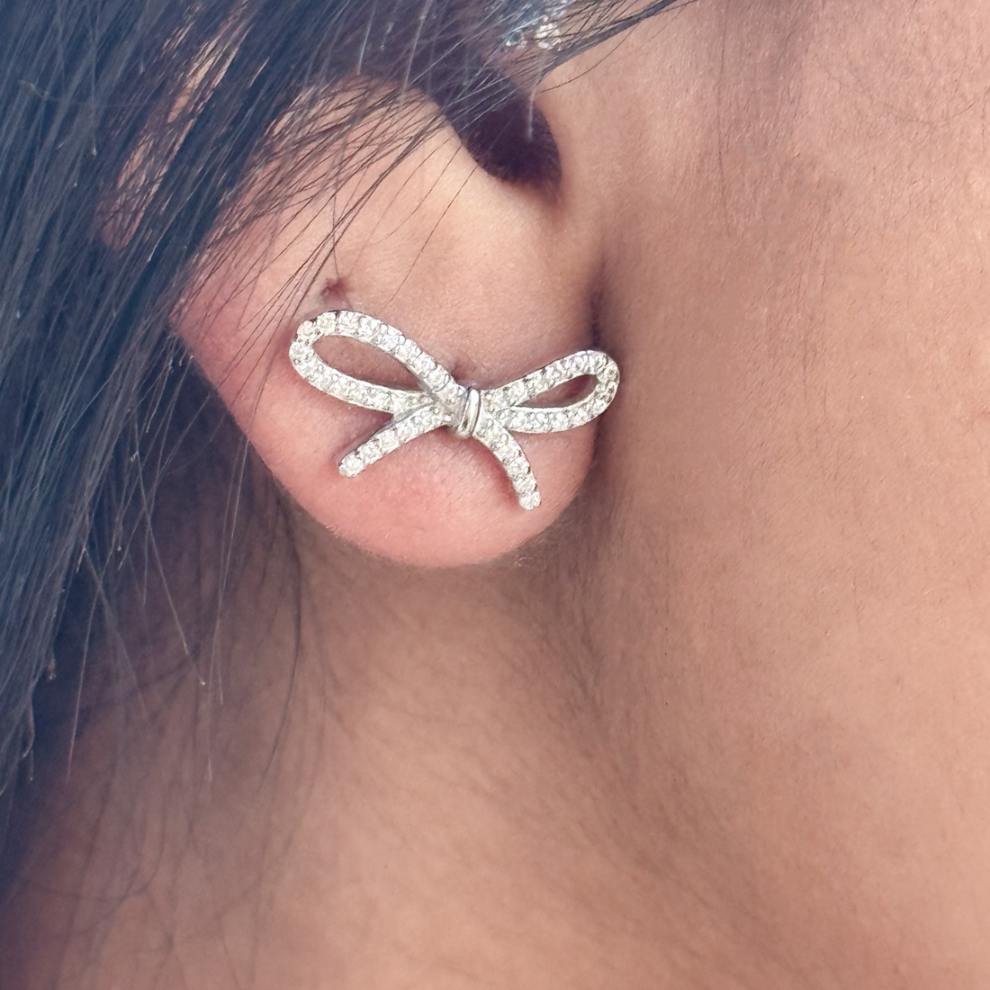 Bow Stud Earrings – 925 Sterling Silver