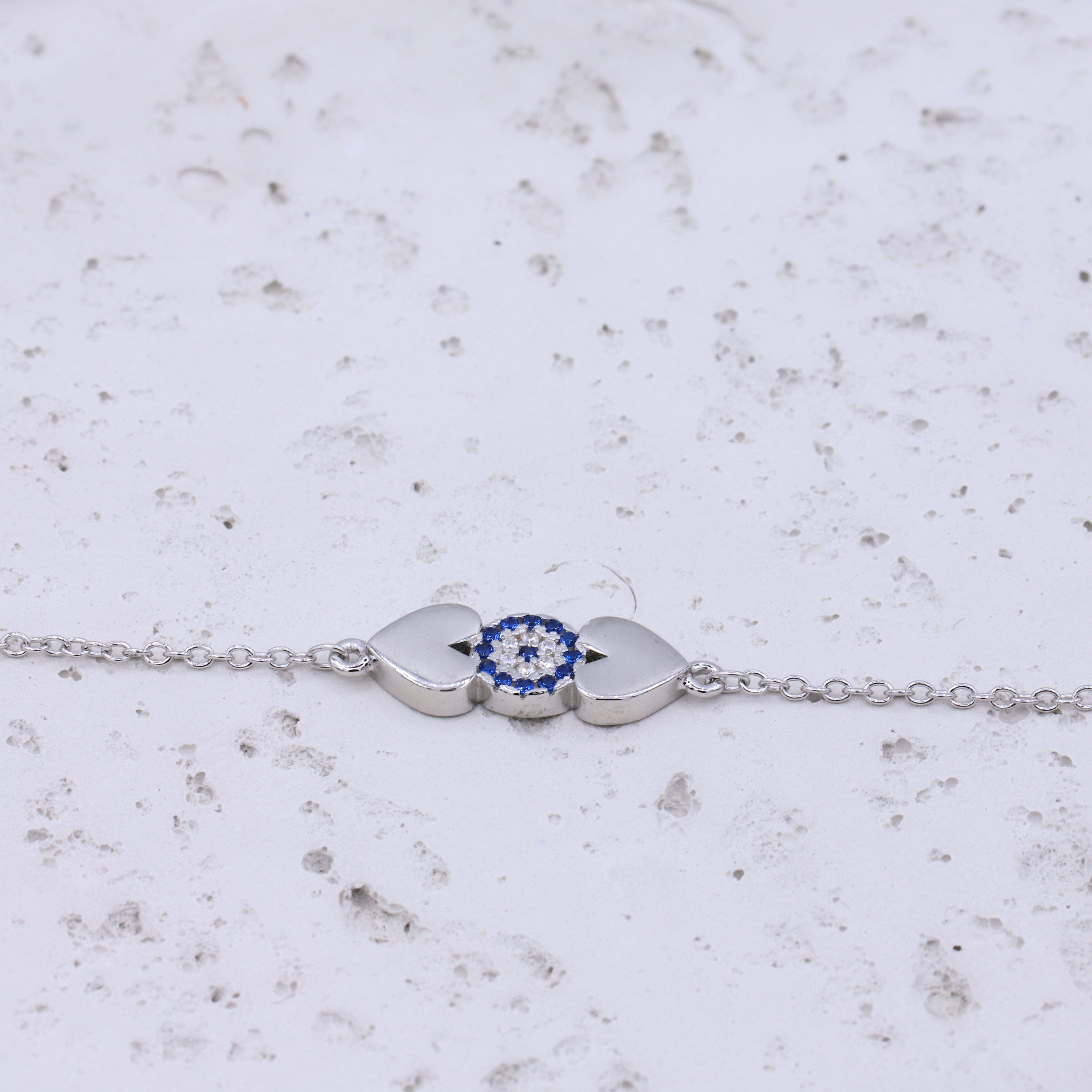 Silver Blue Eye Bracelet - Sterling Silver 925