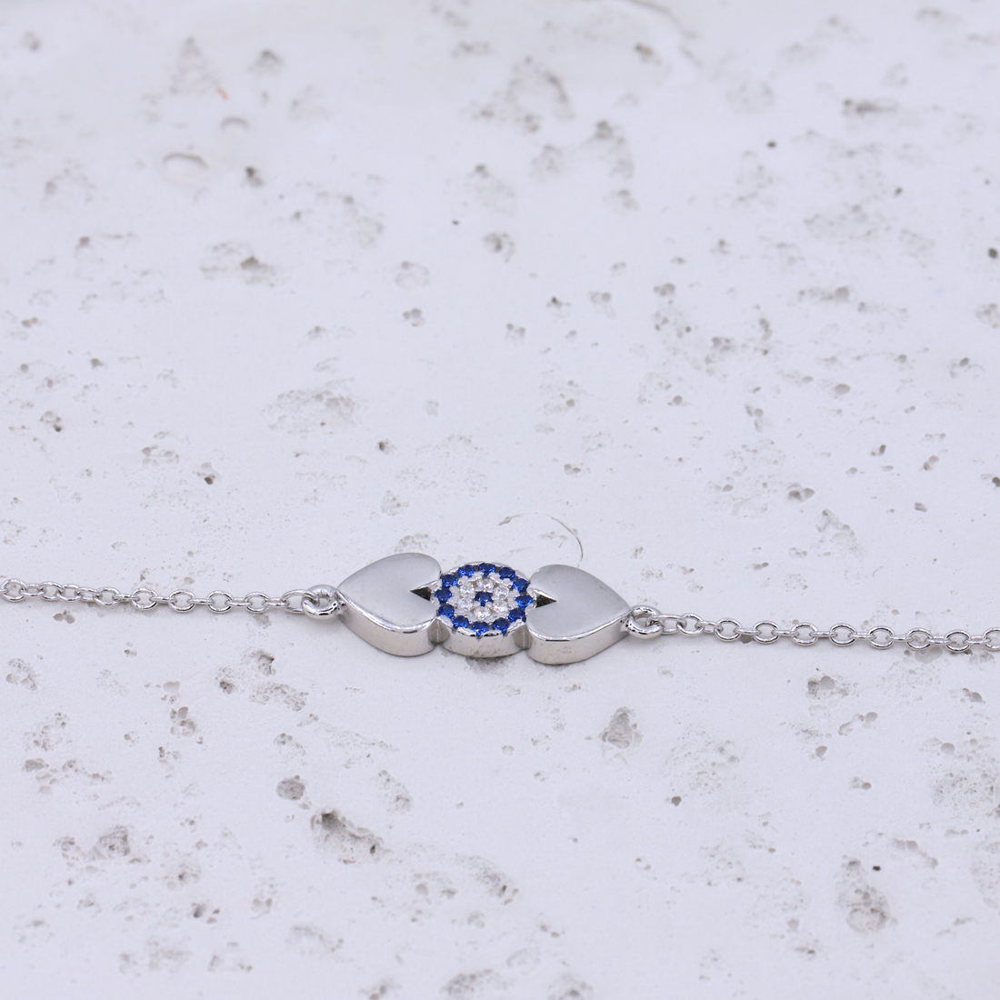 Silver Blue Eye Bracelet - Sterling Silver 925