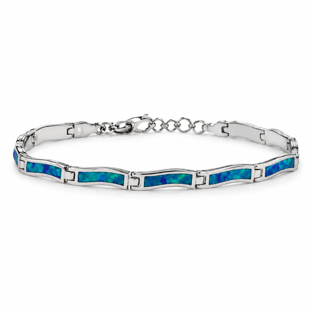 Blue Mosaic Silver Bracelet - Sterling Silver 925