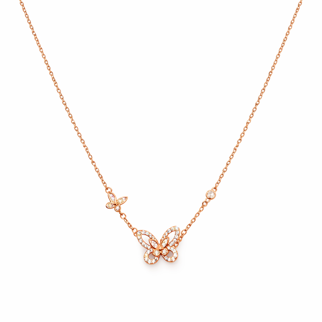 Butterfly Sparkle Necklace – 925 Sterling Silver