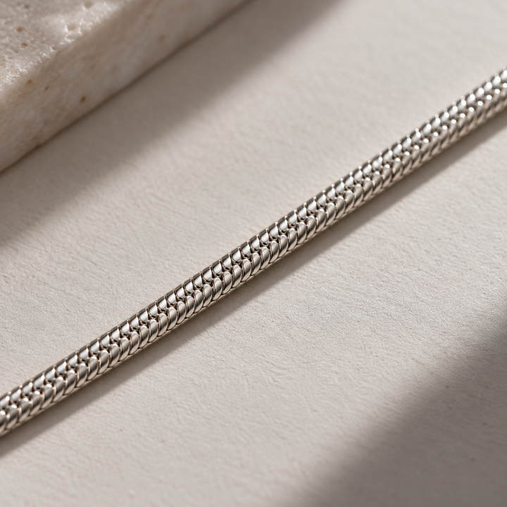 925 Sterling Silver Snake Chain Bracelet – 3mm