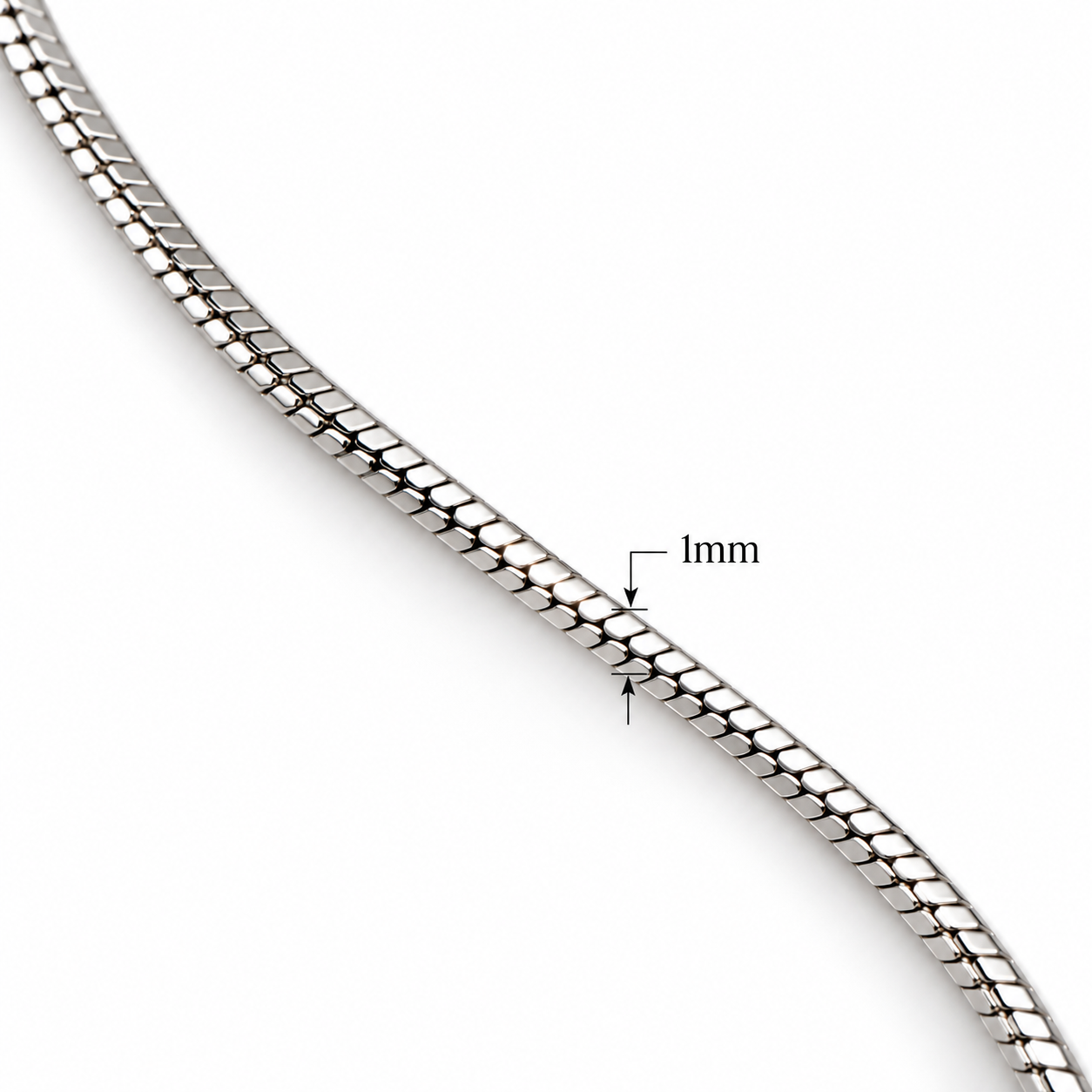 1mm Snake Chain Necklace – 925 Sterling Silver