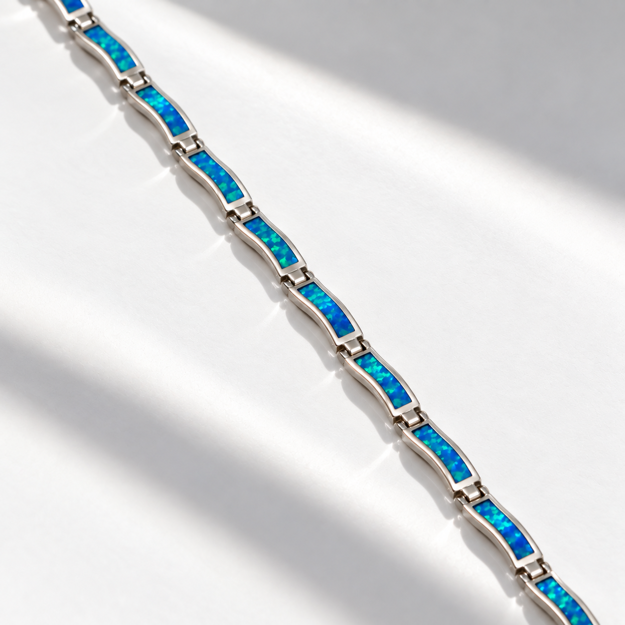 Blue Mosaic Silver Bracelet - Sterling Silver 925