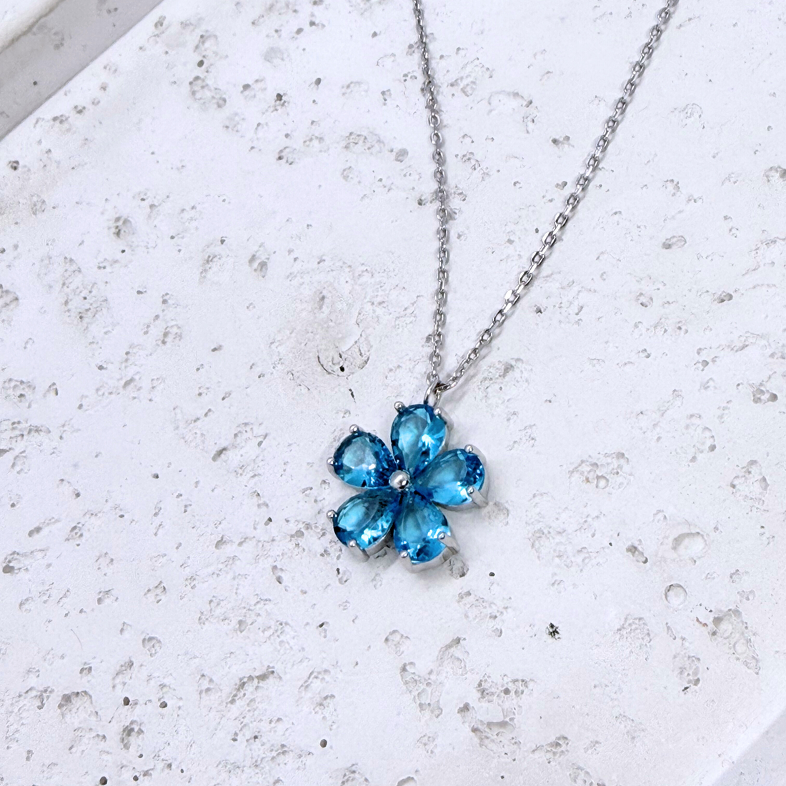 Blue Blossom Pendant Necklace