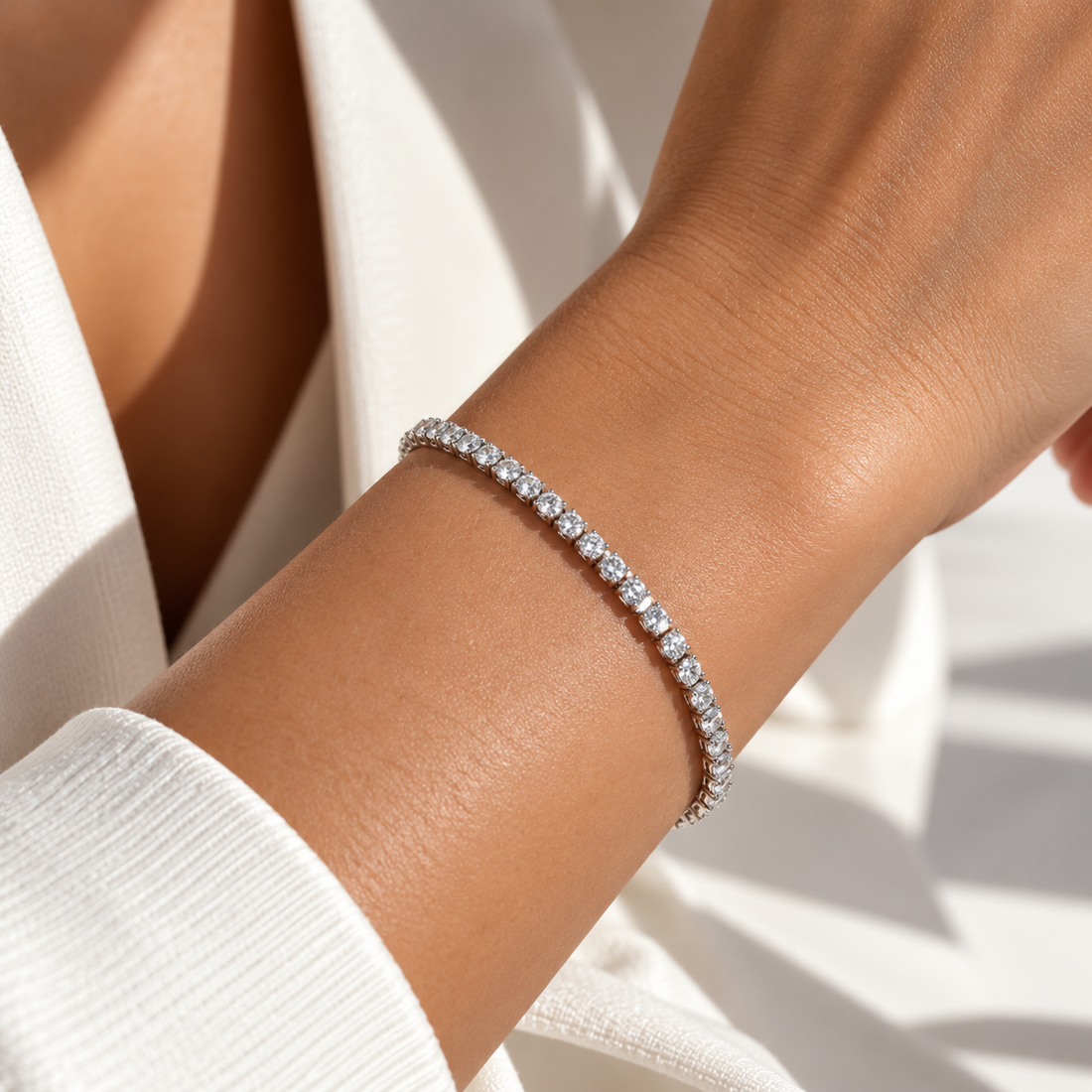 Classic Zircon Tennis Bracelet in 925 Sterling Silver
