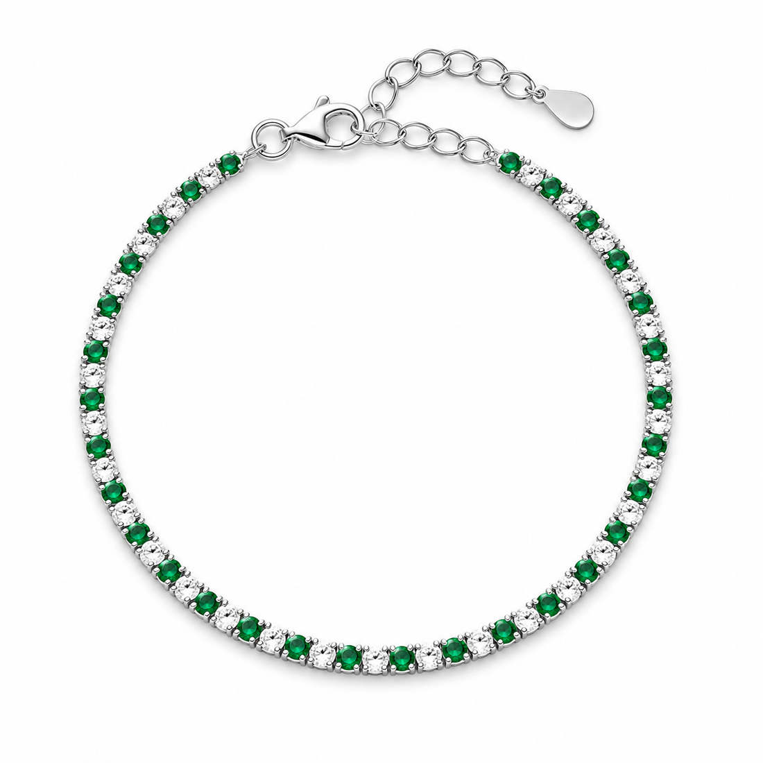 925 Sterling Silver Multicolor Tennis Bracelet - 2mm