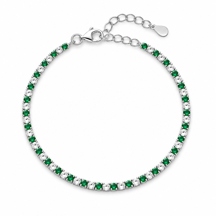 925 Sterling Silver Multicolor Tennis Bracelet - 2mm