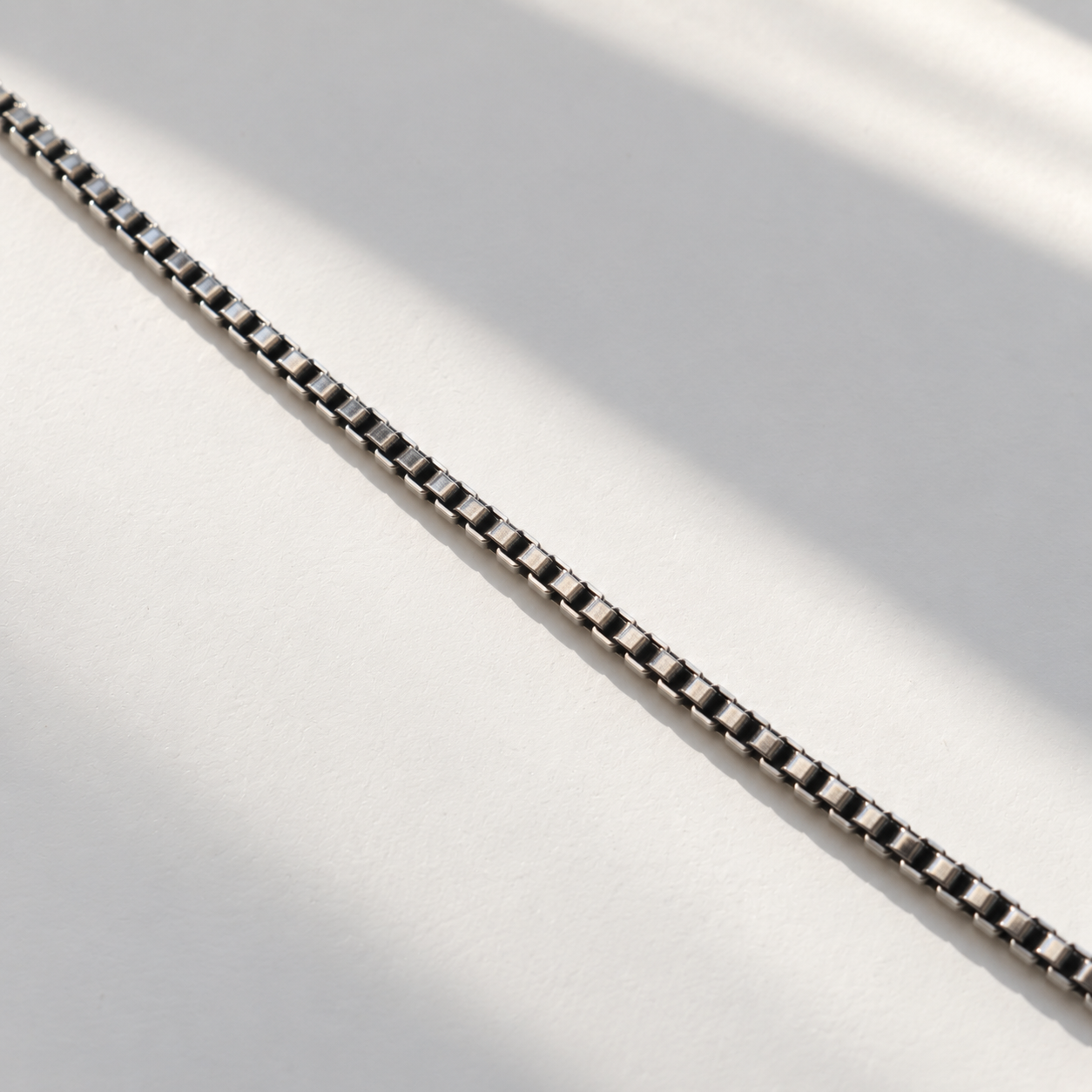 925 Sterling Silver Box Chain Bracelet for Men | Minimalist Square Link Bracelet | Modern Everyday Style