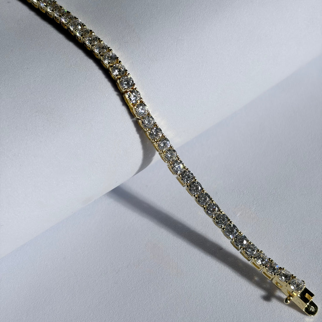 Gold-Tone Zircon Tennis Bracelet in 925 Sterling Silver – 4mm