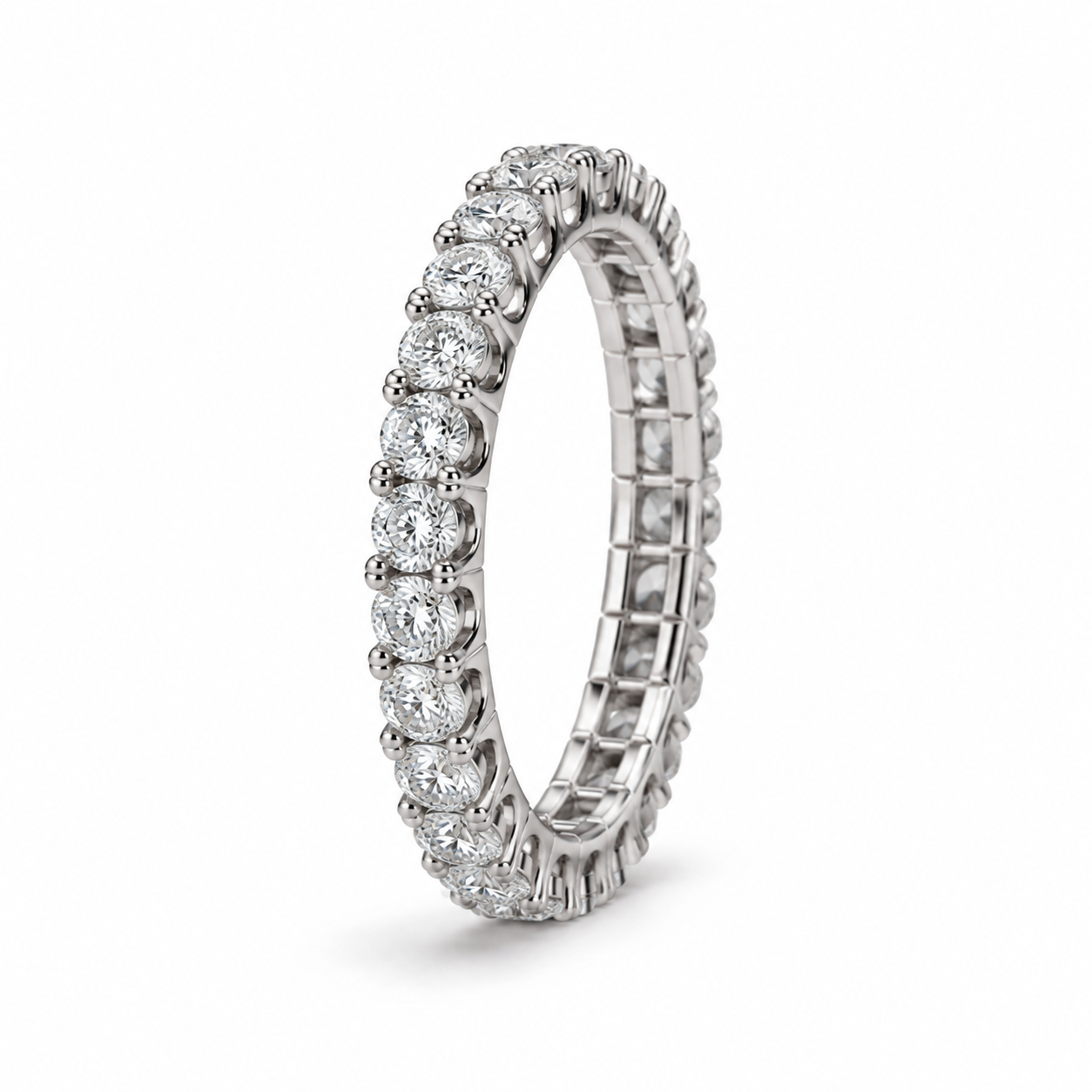Round Cut Tennis Ring – 925 Sterling Silver