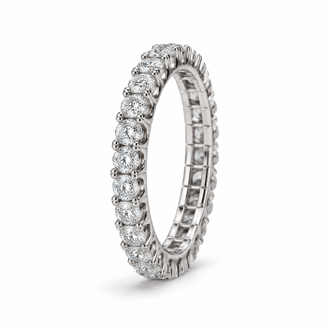 Round Cut Tennis Ring – 925 Sterling Silver