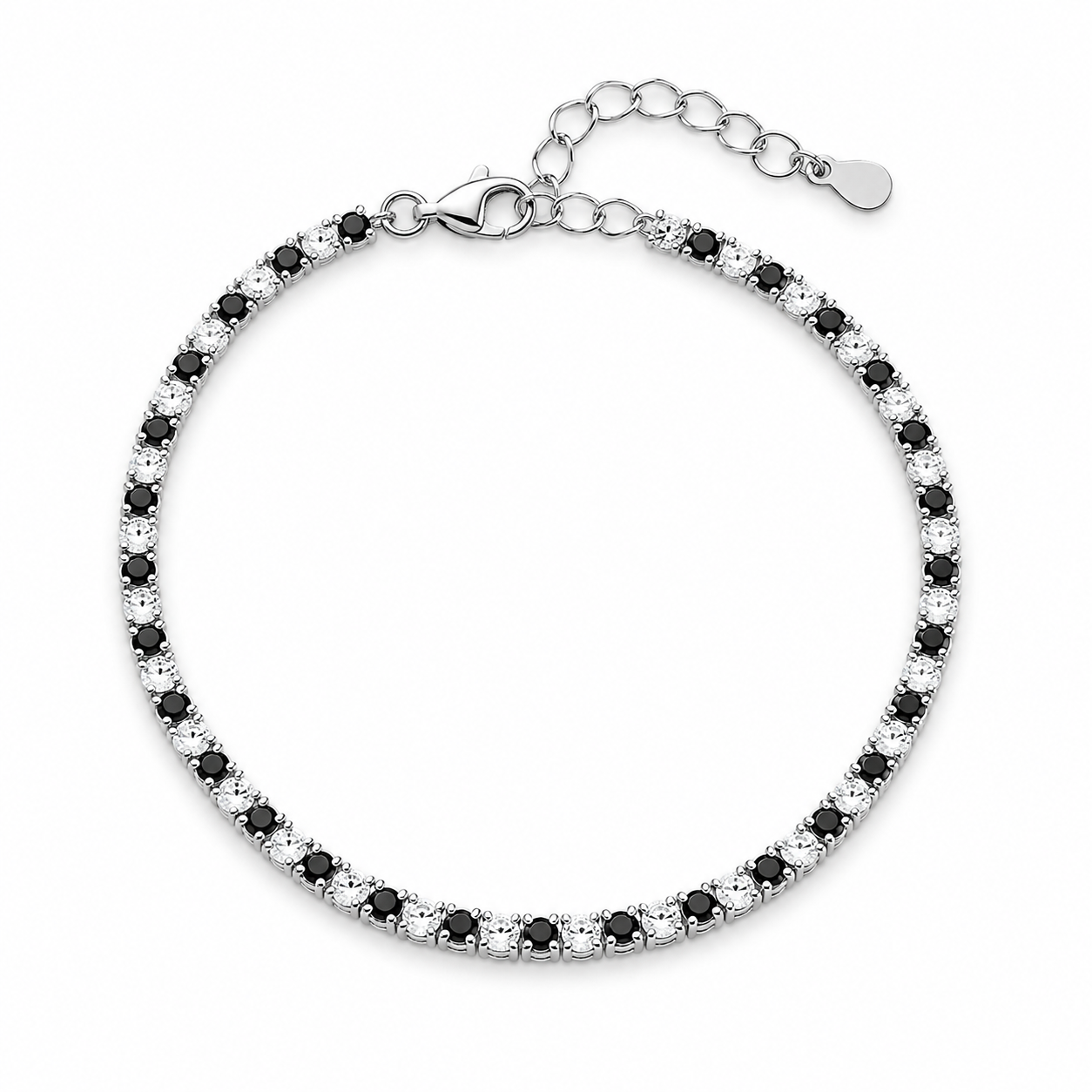 925 Sterling Silver Multicolor Tennis Bracelet - 2mm