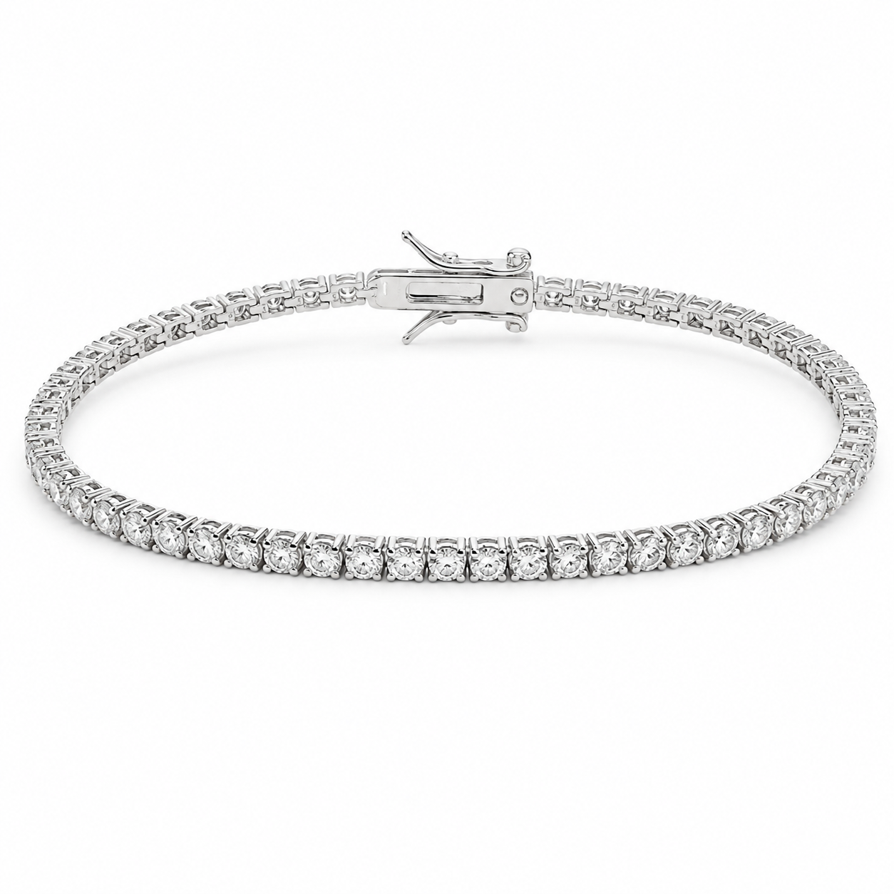 925 Sterling Silver Tennis Bracelet – Classic Round CZ Diamond Bracelet for Women | Elegant Everyday Jewelry, 3mm