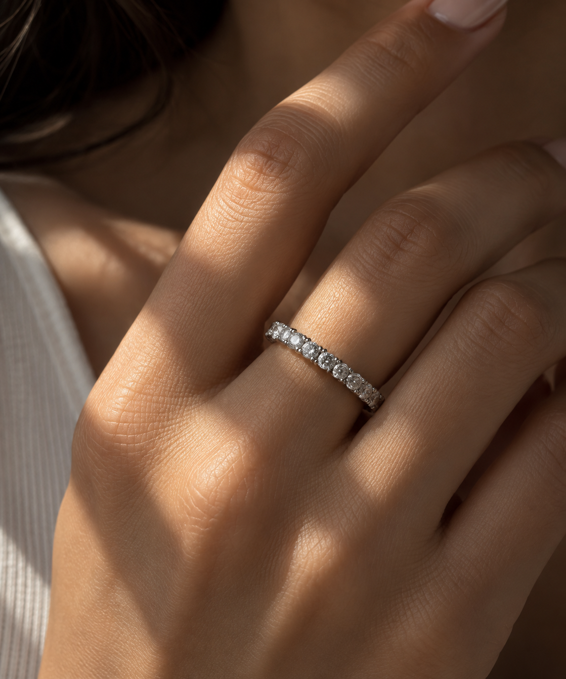 Round Cut Tennis Ring – 925 Sterling Silver