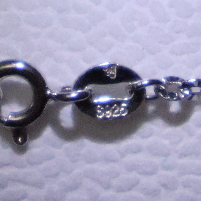 925 Sterling Silver Shimmer Link Necklace, 44cm, 2mm