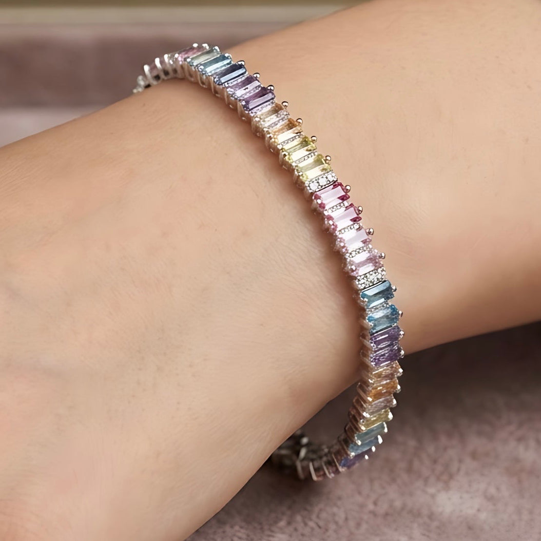 Rainbow Tennis Braclet, 4mm